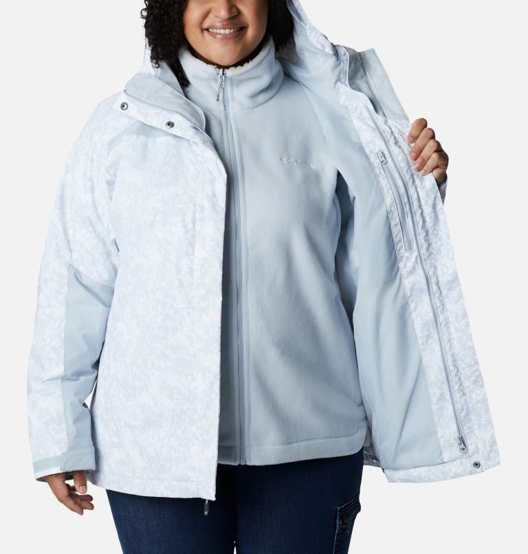 Women's Columbia Tunnel Falls Interchange Jackets White | Plus Size CA-I834A